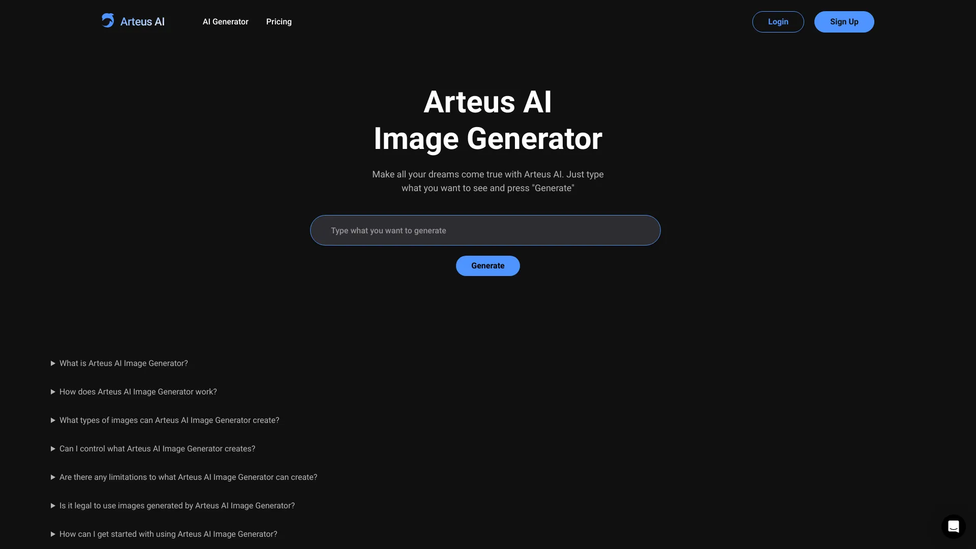 Arteus AI Image Generator